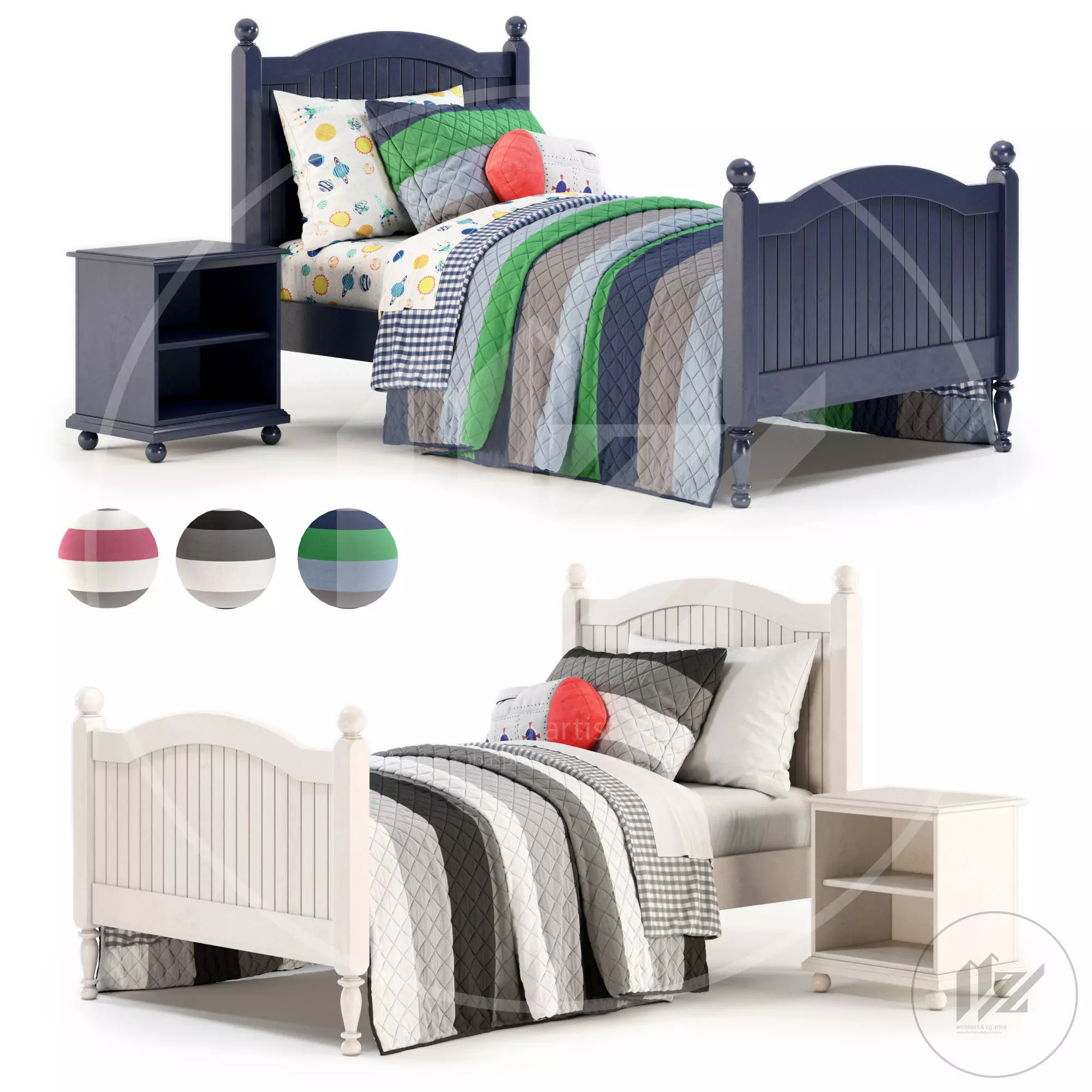 Pottery barn bed 3D model