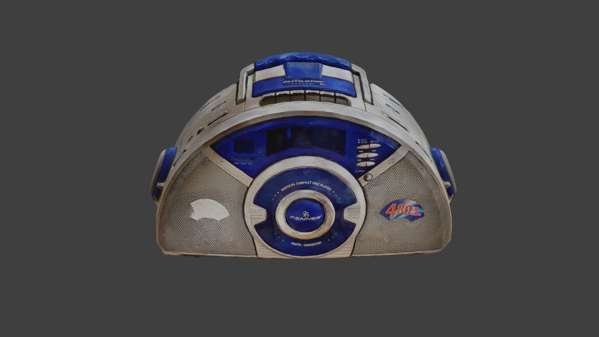 Retro vintage radio SCANNED 3D model_36