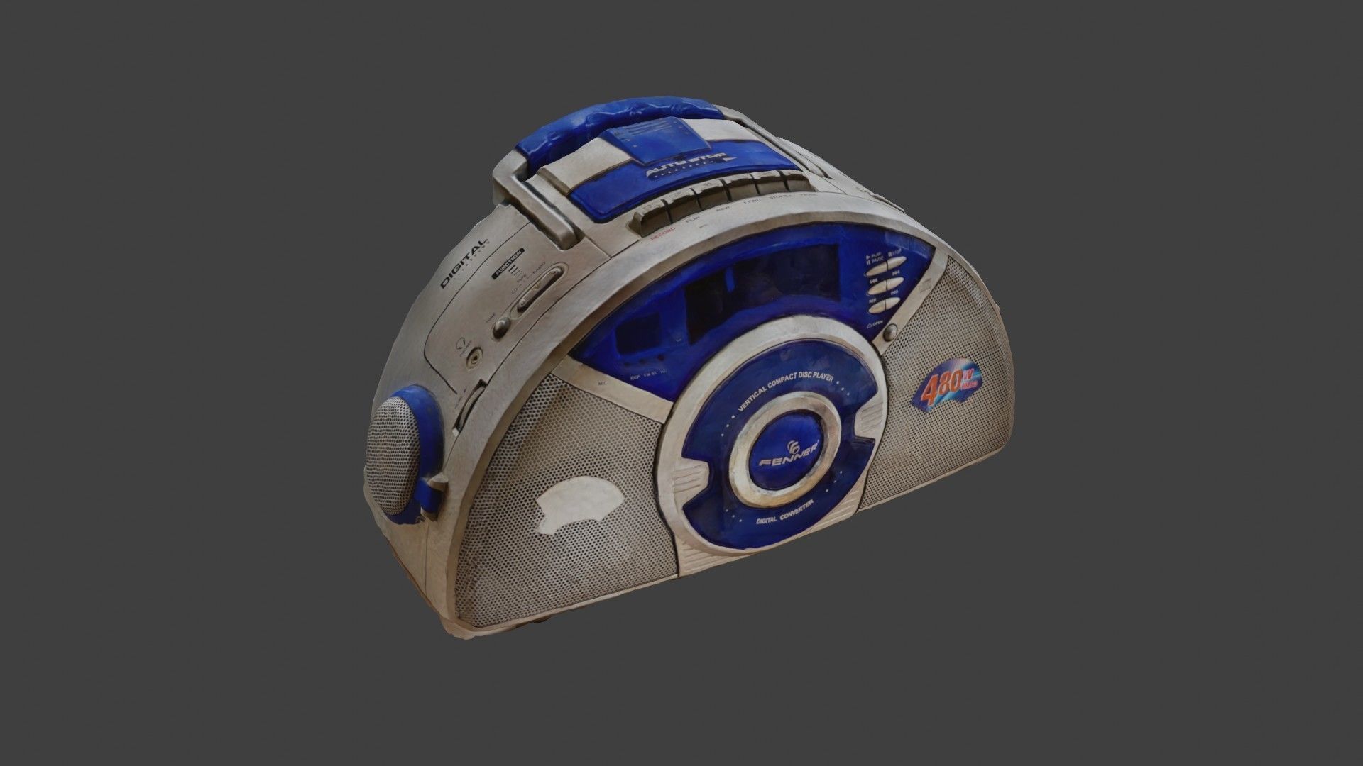Retro vintage radio SCANNED 3D model_28