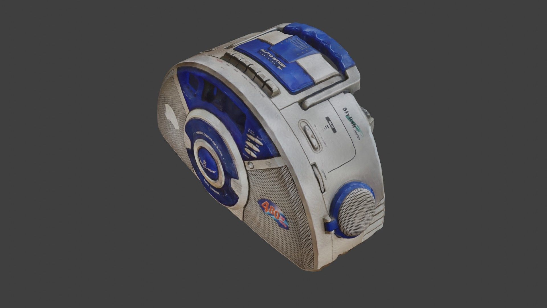 Retro vintage radio SCANNED 3D model_14