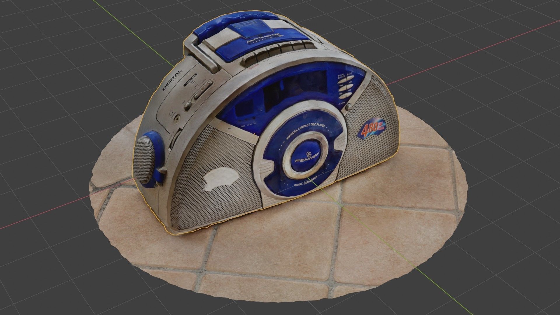 Retro vintage radio SCANNED 3D model_1