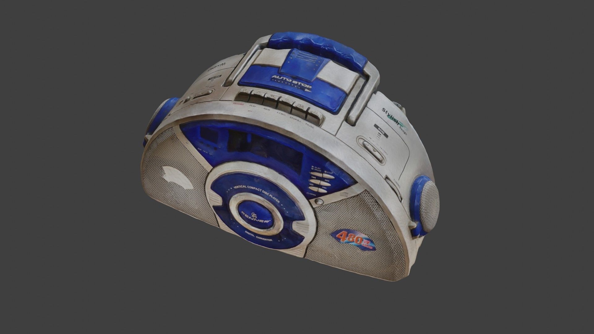 Retro vintage radio SCANNED 3D model_16