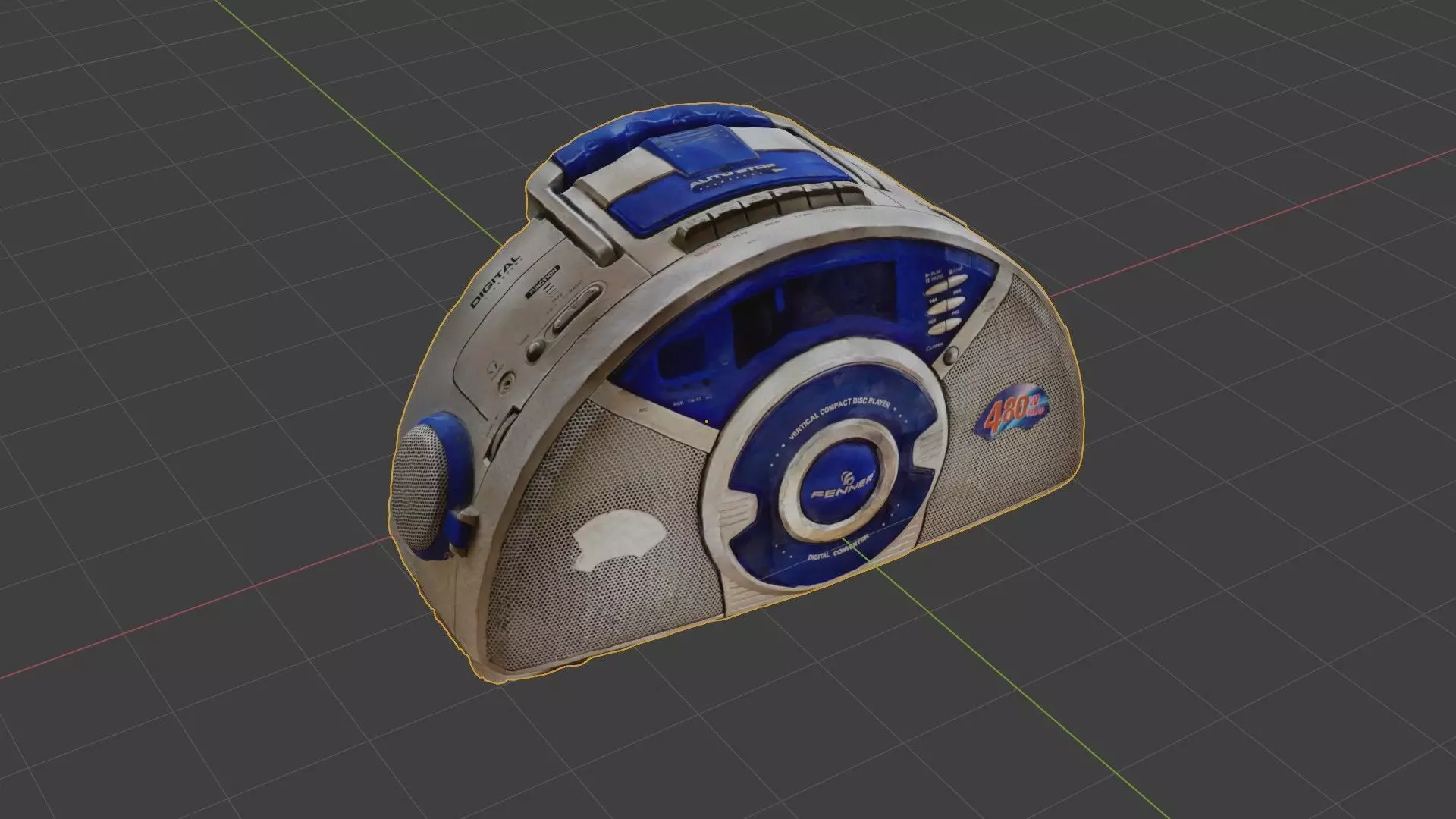 Retro vintage radio SCANNED 3D model_0