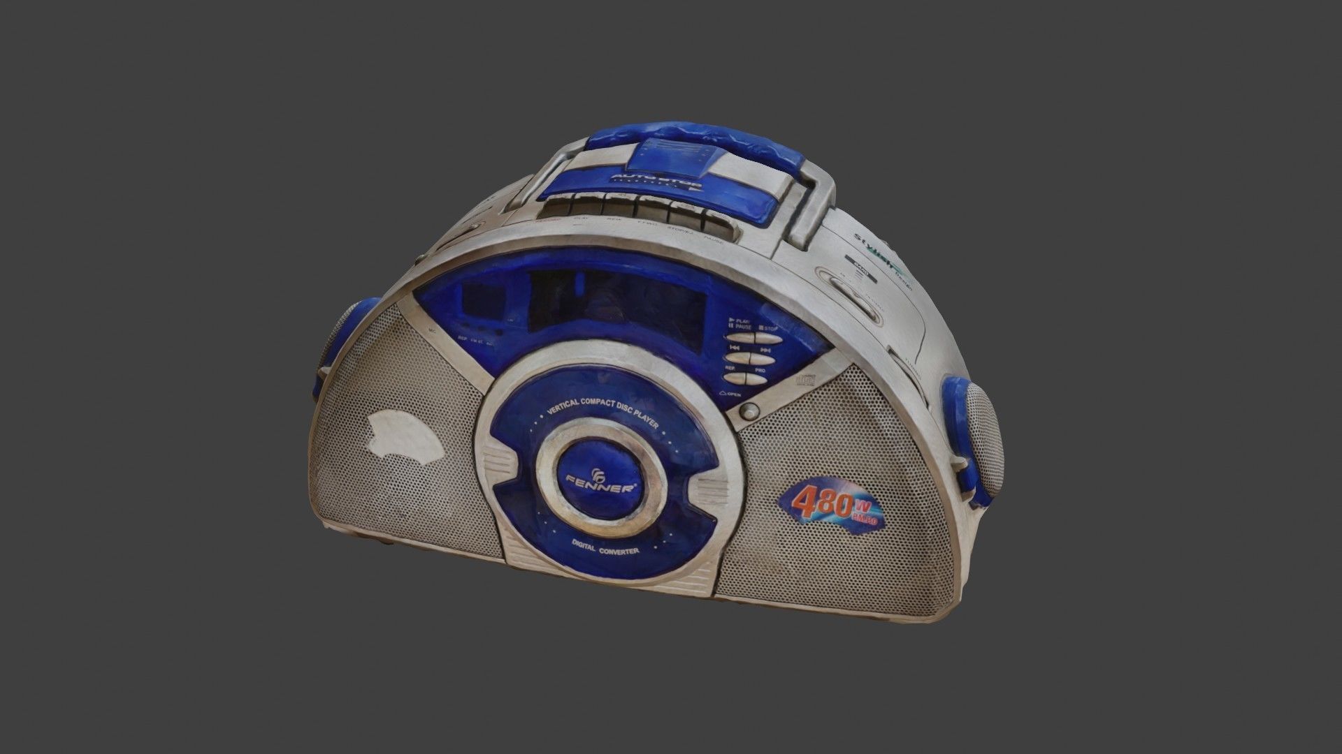 Retro vintage radio SCANNED 3D model_18