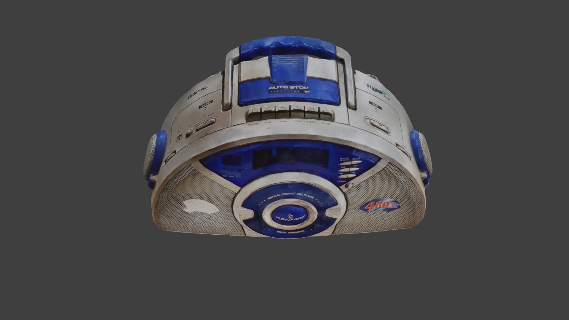 Retro vintage radio SCANNED 3D model_2