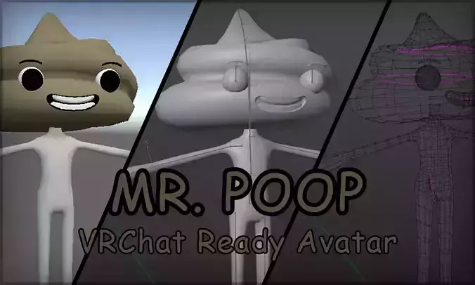 Mr Poop VRChat Avatar Low-poly 3D model