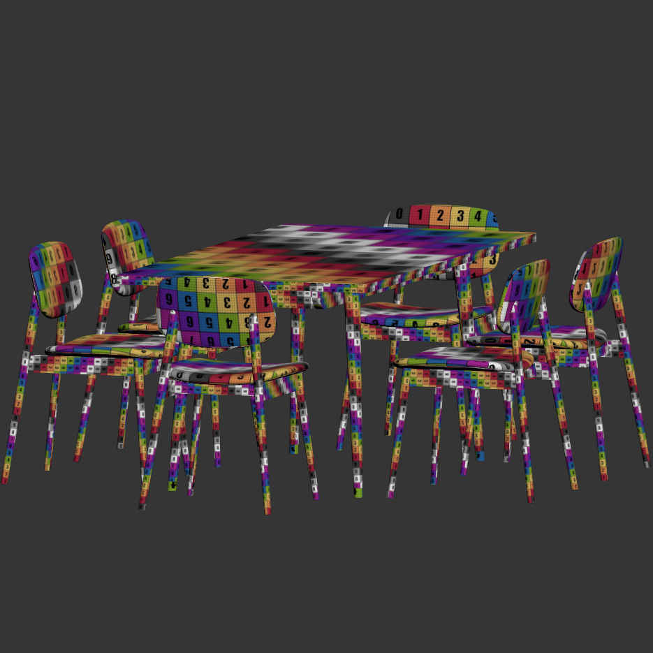 Frey Chair Larson Table Dining Set 3D model_3