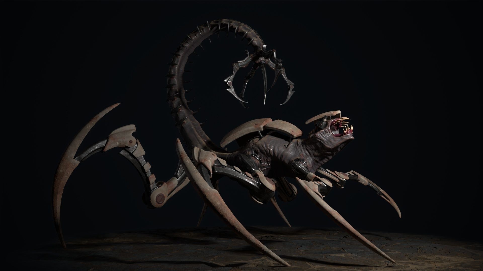 Cyborg Scorpion Low-poly 3D model_6