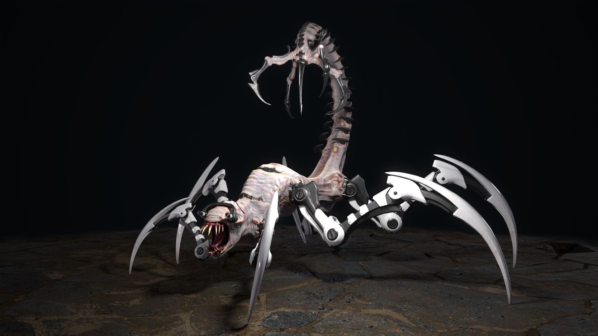 Cyborg Scorpion Low-poly 3D model_16