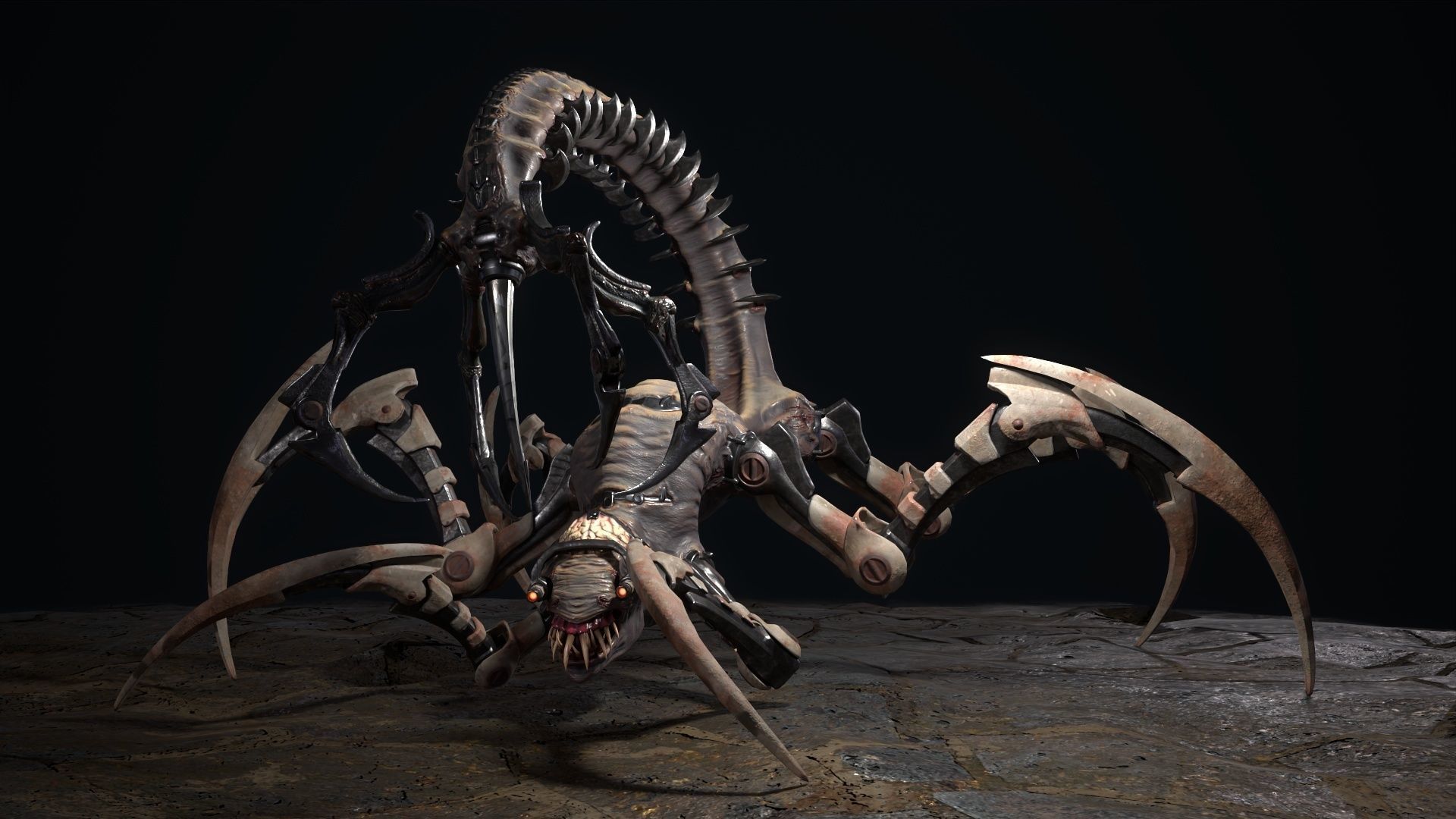 Cyborg Scorpion Low-poly 3D model_17