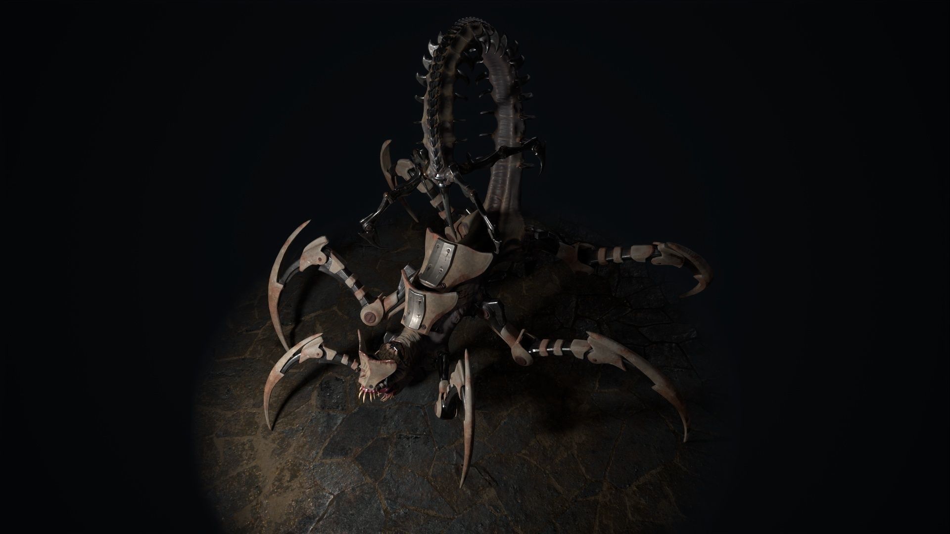 Cyborg Scorpion Low-poly 3D model_7