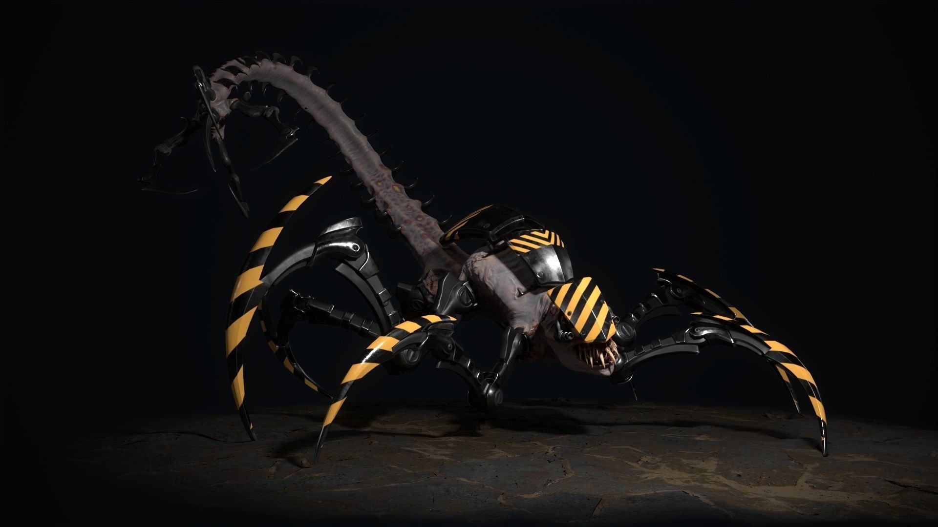 Cyborg Scorpion Low-poly 3D model_15