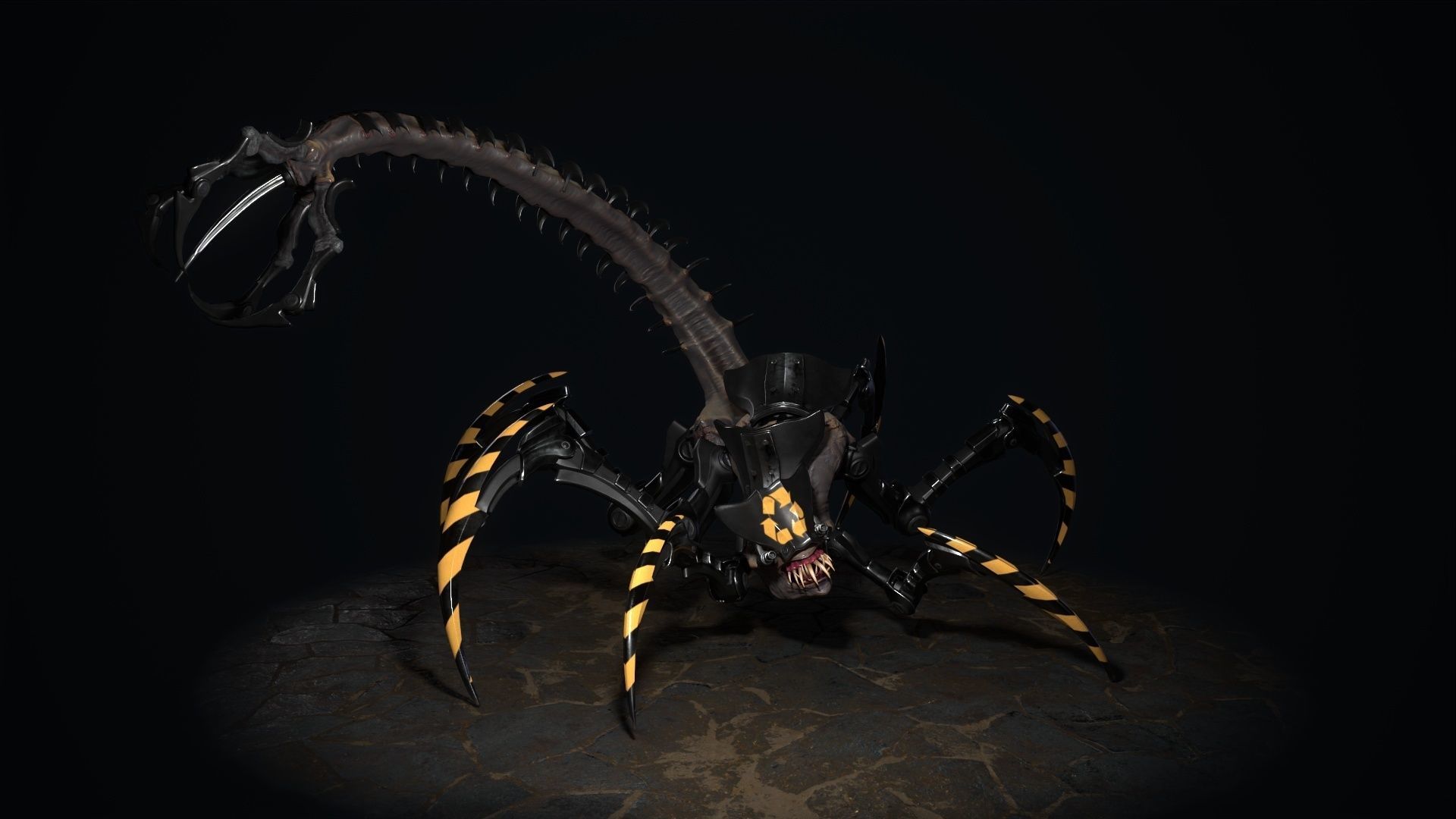 Cyborg Scorpion Low-poly 3D model_14