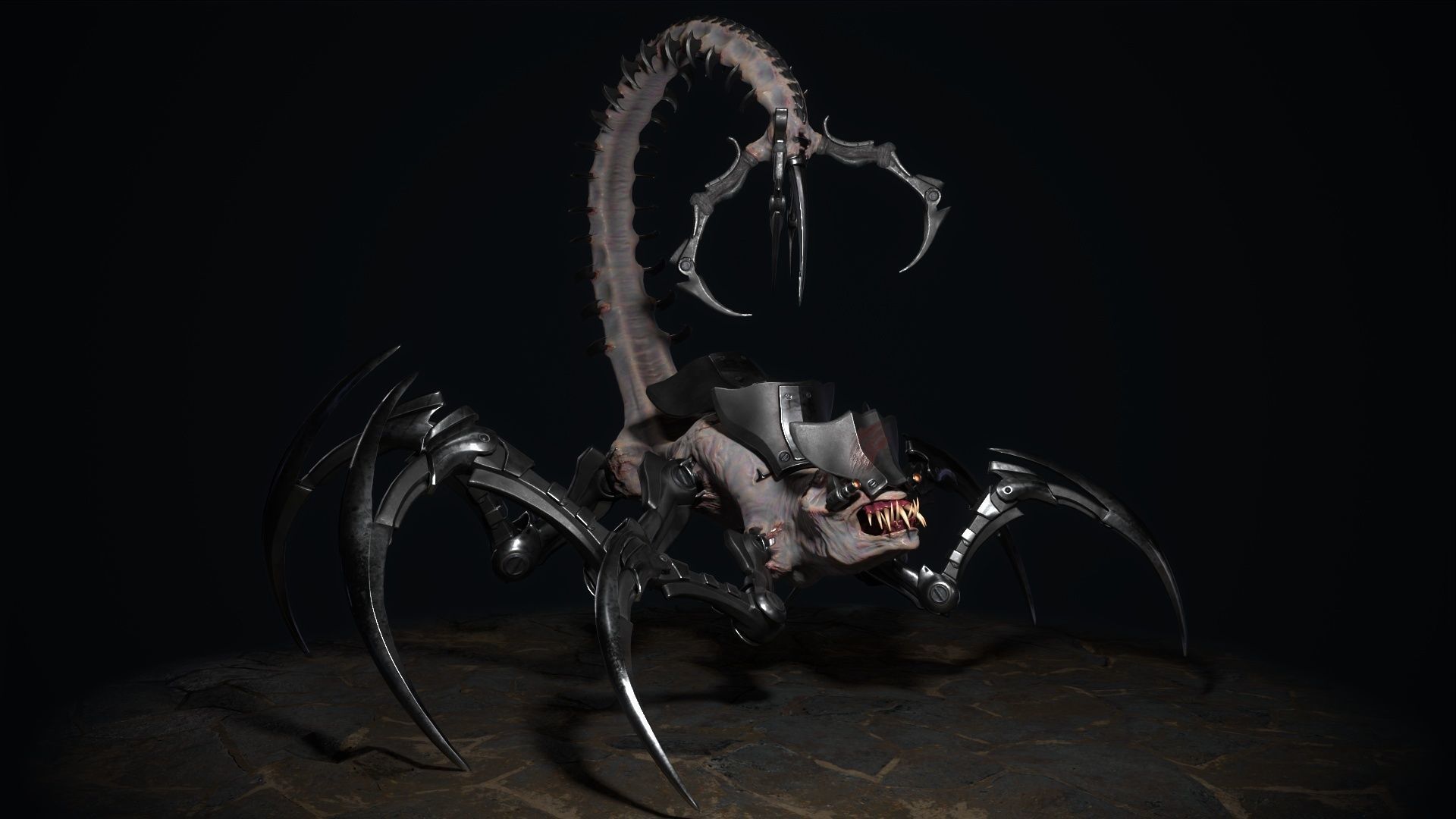 Cyborg Scorpion Low-poly 3D model_4