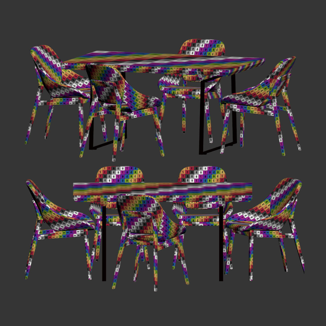 Grace Chair Edge Table Enne Dining Set 3D model_4