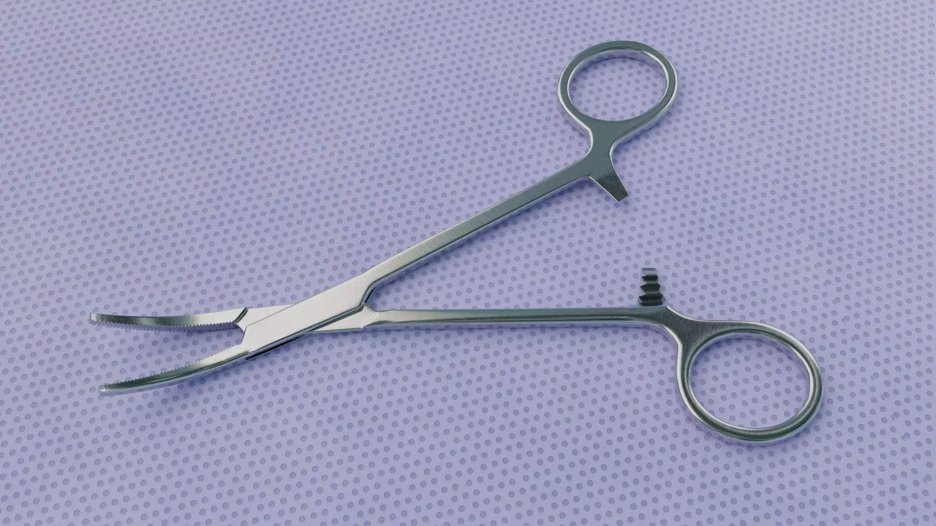 Curved Hemostatic forceps 3D model