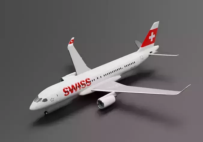 Airbus A220-300 Swiss Livery  3D model