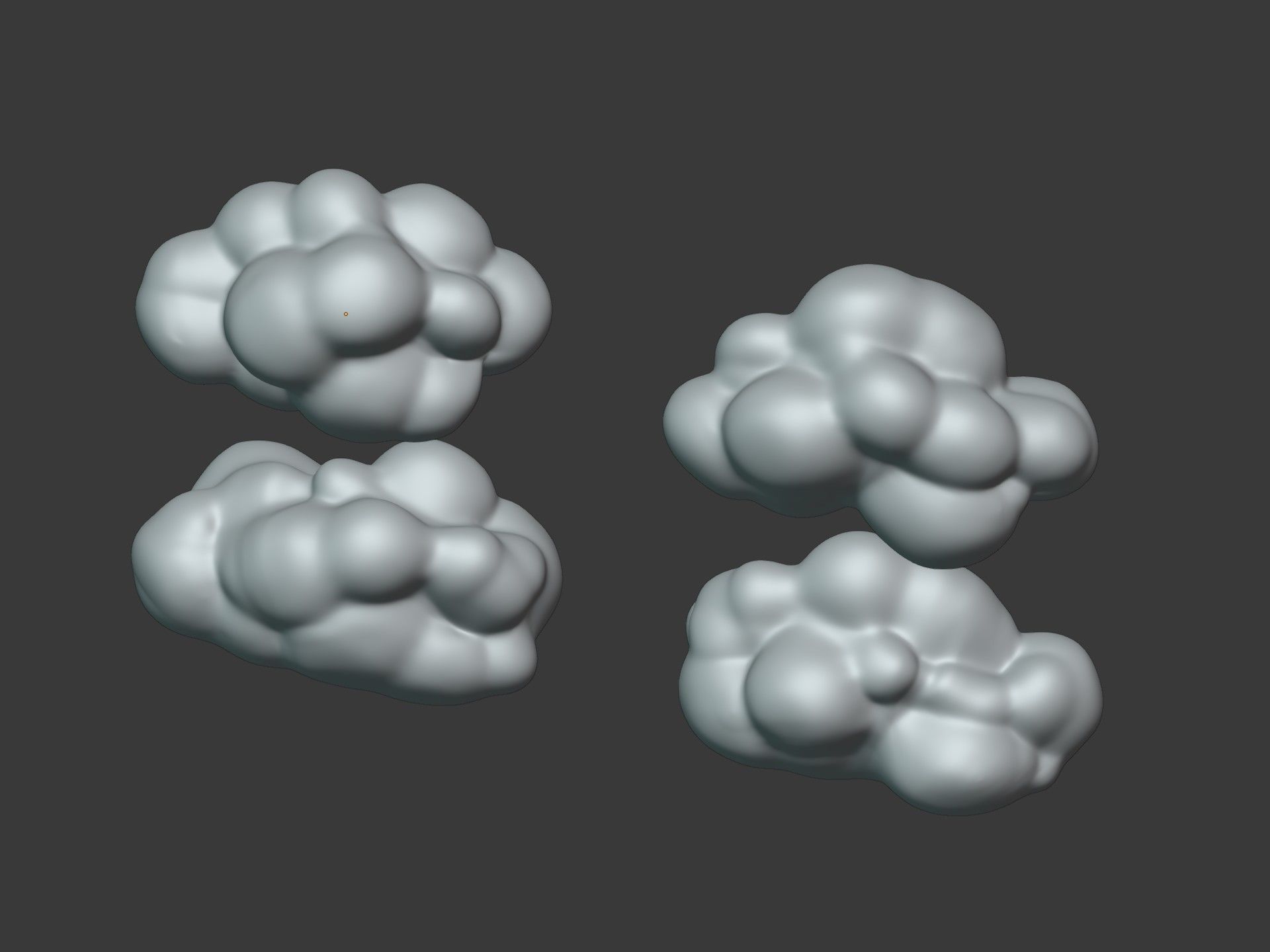 Cartoon Clouds Pack Low-poly 3D model_13