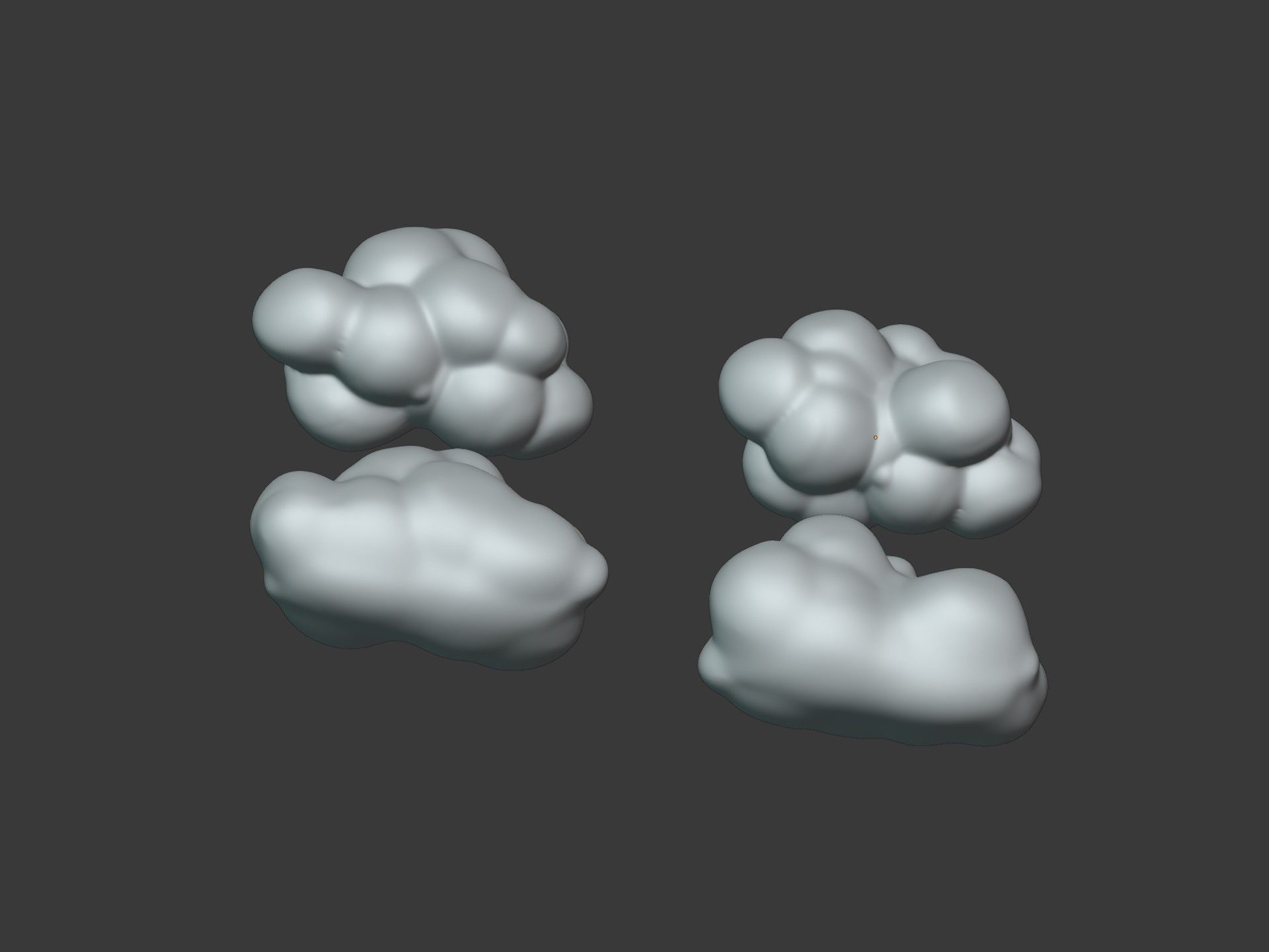 Cartoon Clouds Pack Low-poly 3D model_17