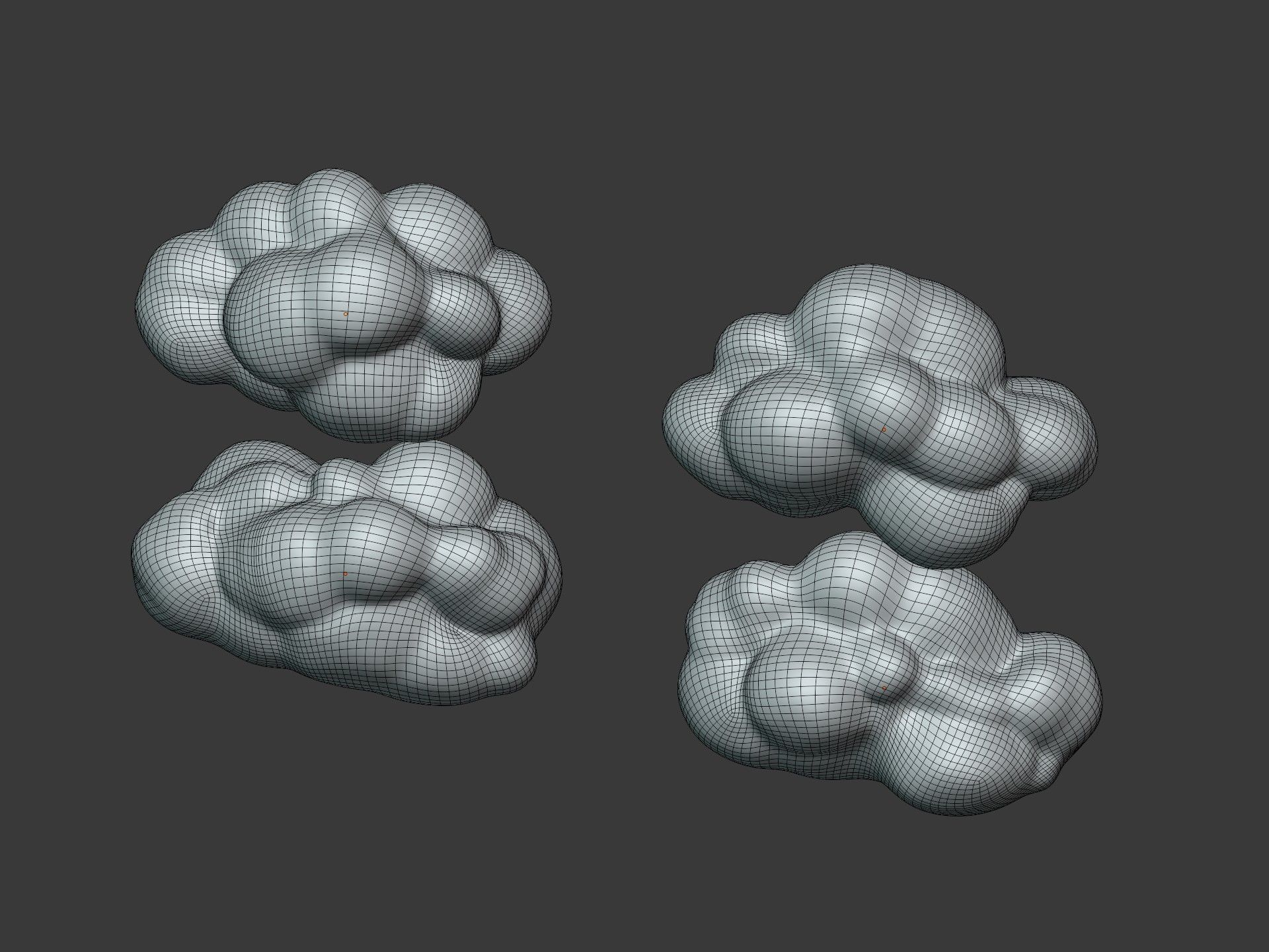 Cartoon Clouds Pack Low-poly 3D model_14