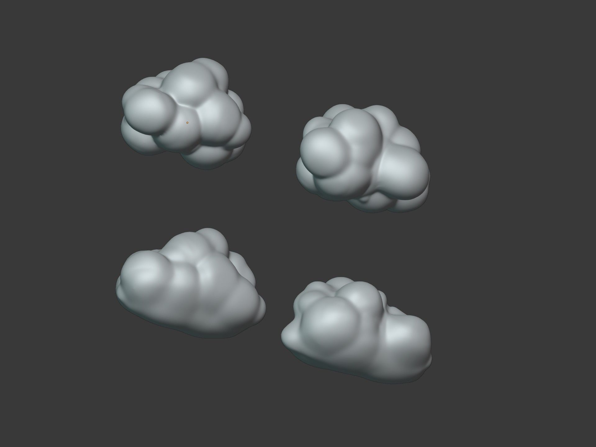 Cartoon Clouds Pack Low-poly 3D model_7