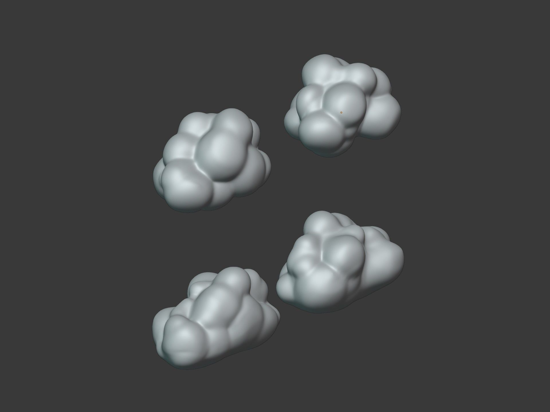 Cartoon Clouds Pack Low-poly 3D model_11