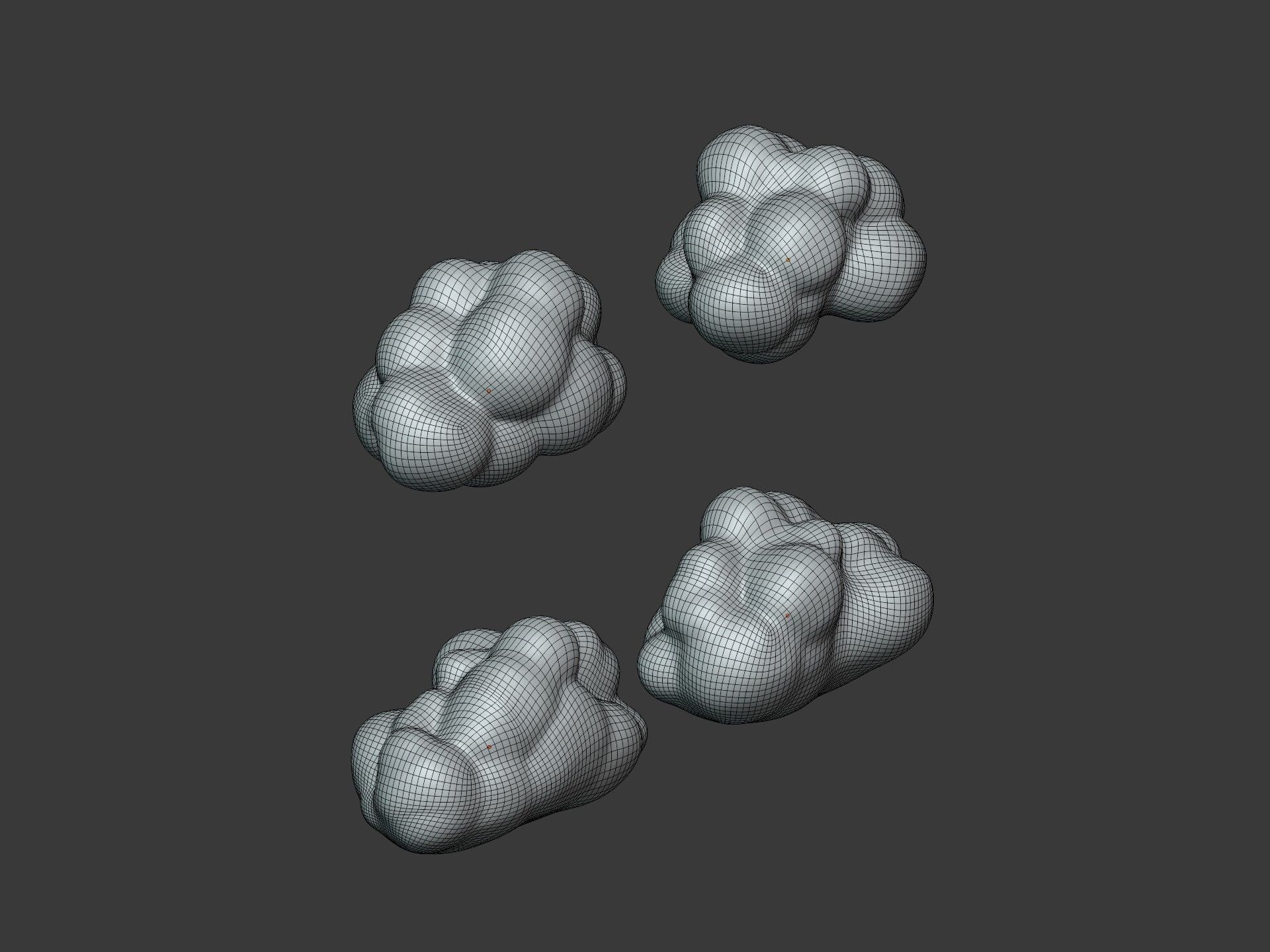Cartoon Clouds Pack Low-poly 3D model_12
