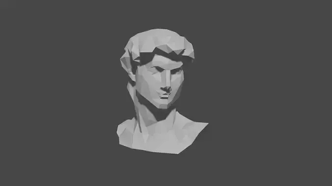 David bust in low polygons Low-poly 3D model