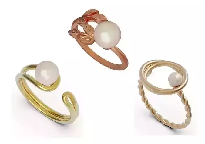 collection pearl rings Minimal