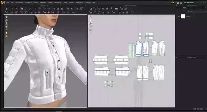 Marvelous designer Jacket Low-poly 3D model