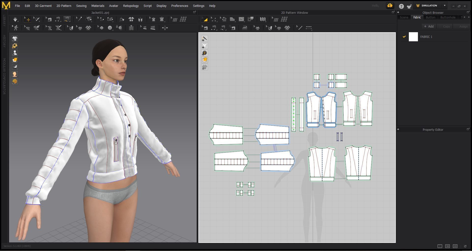 Marvelous designer Jacket Low-poly 3D model Low-poly 3D model_3