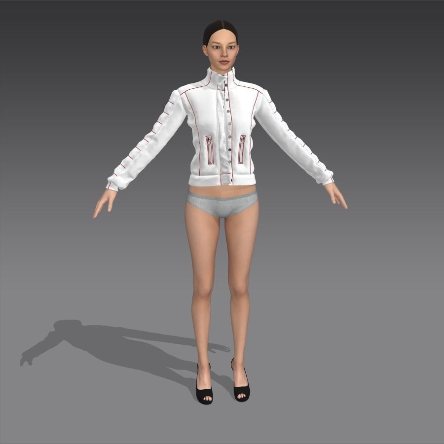 Marvelous designer Jacket Low-poly 3D model Low-poly 3D model_1