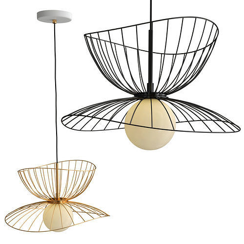 SIMRIS wire pendant light - gold 3D model