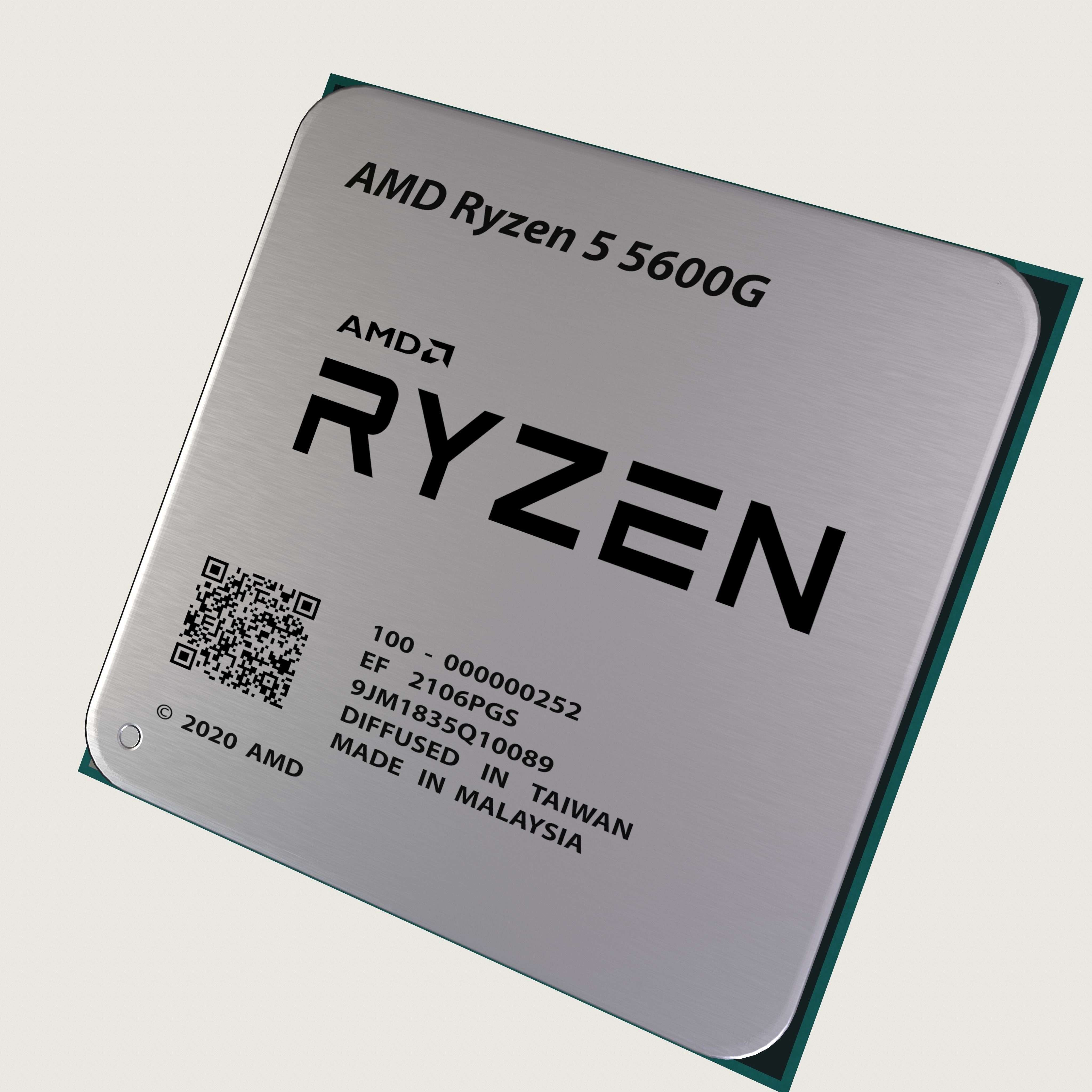 CPU AMD Ryzen 5 5600G Low-poly 3D model_2