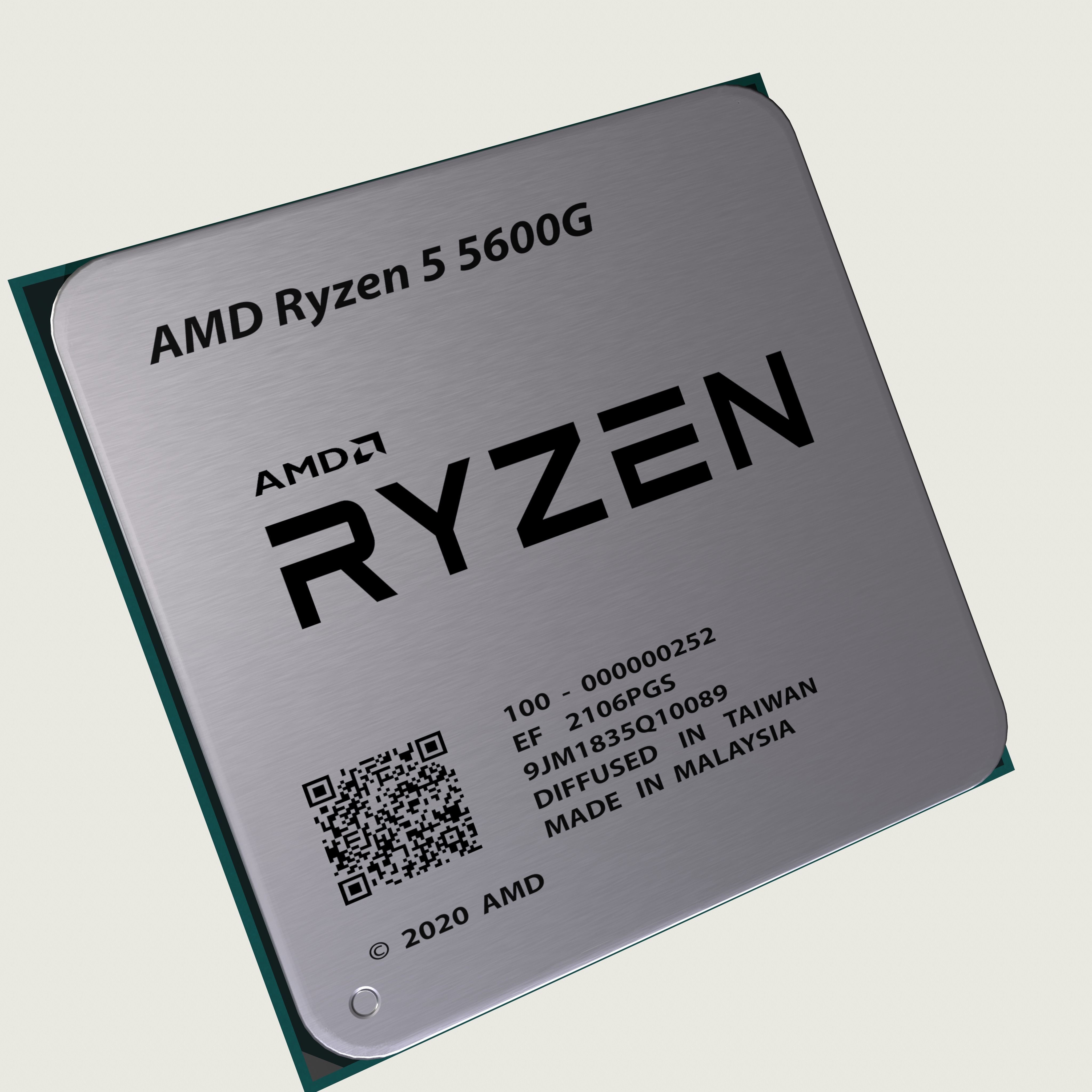 CPU AMD Ryzen 5 5600G Low-poly 3D model_3