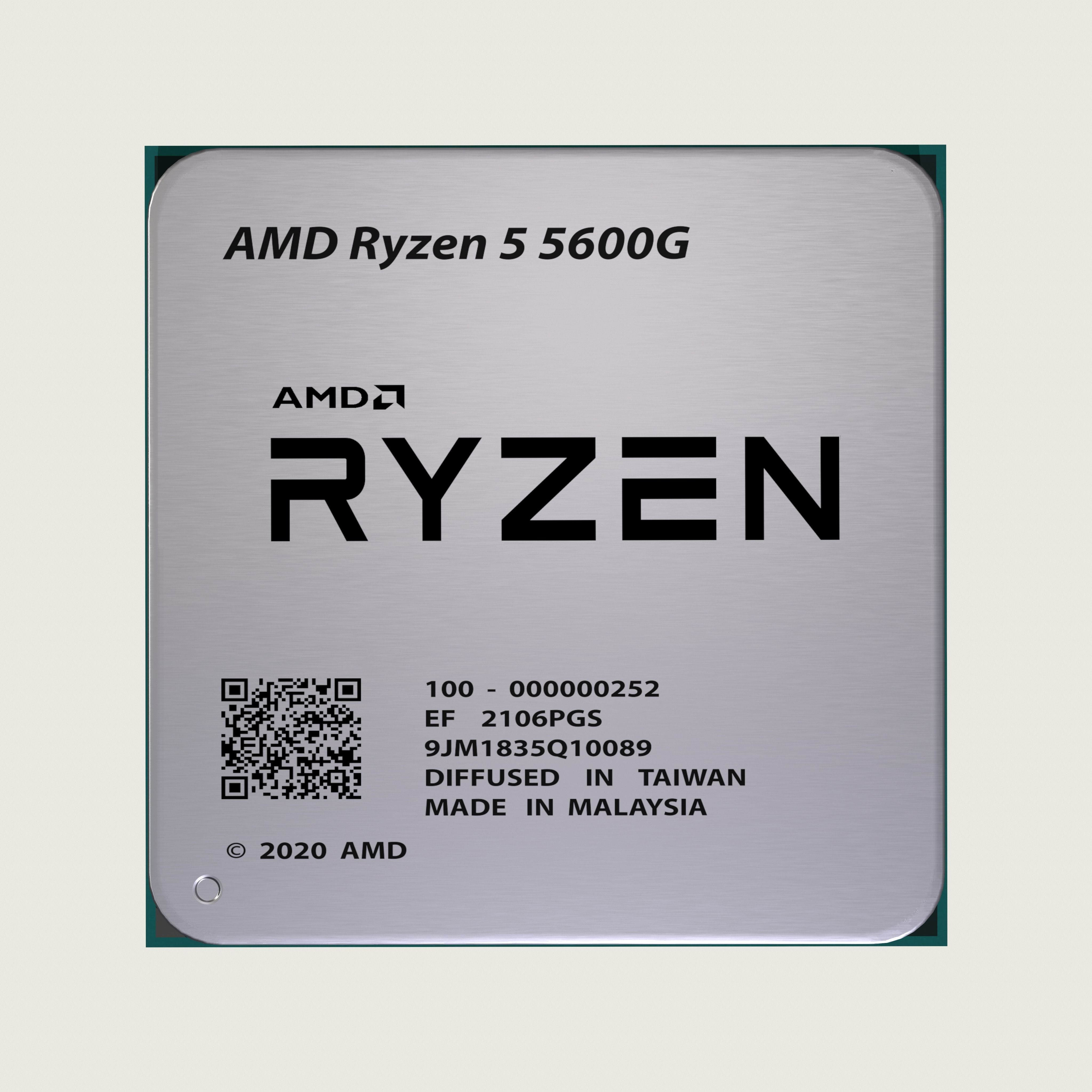 CPU AMD Ryzen 5 5600G Low-poly 3D model_4