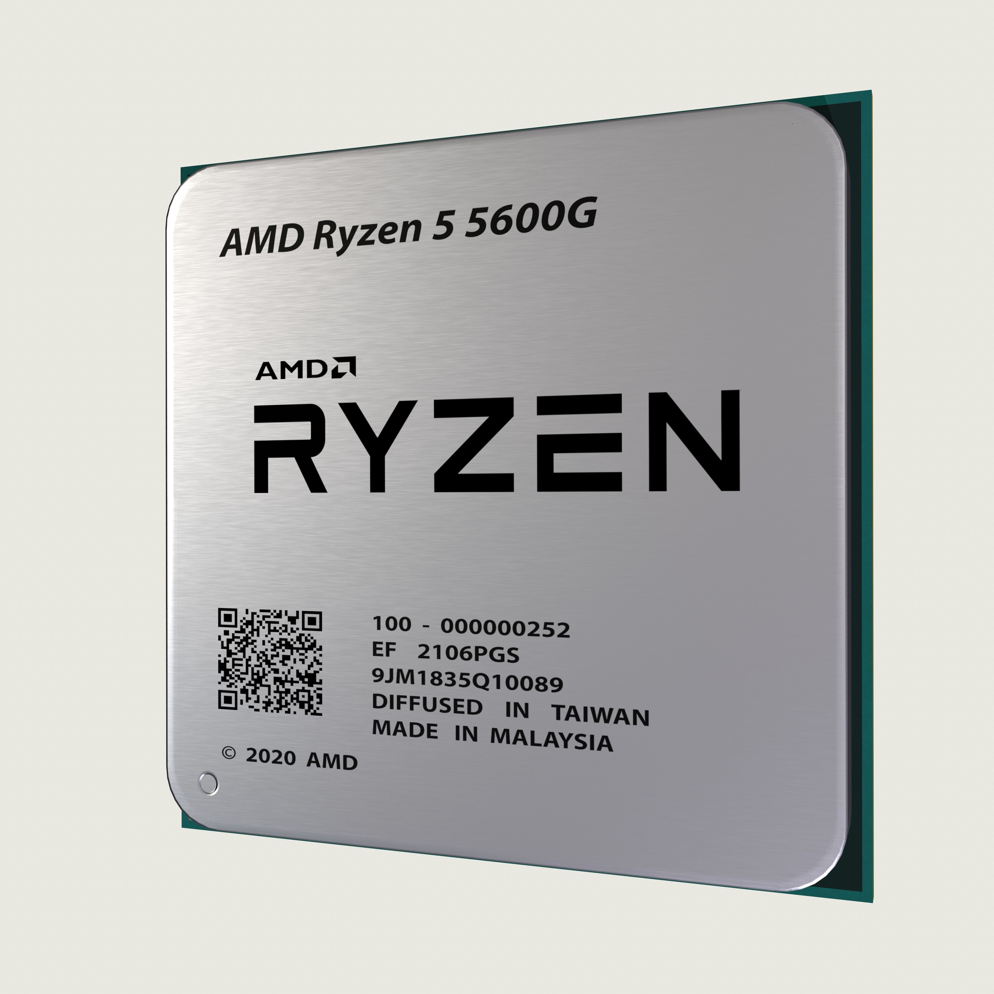 CPU AMD Ryzen 5 5600G Low-poly 3D model_8