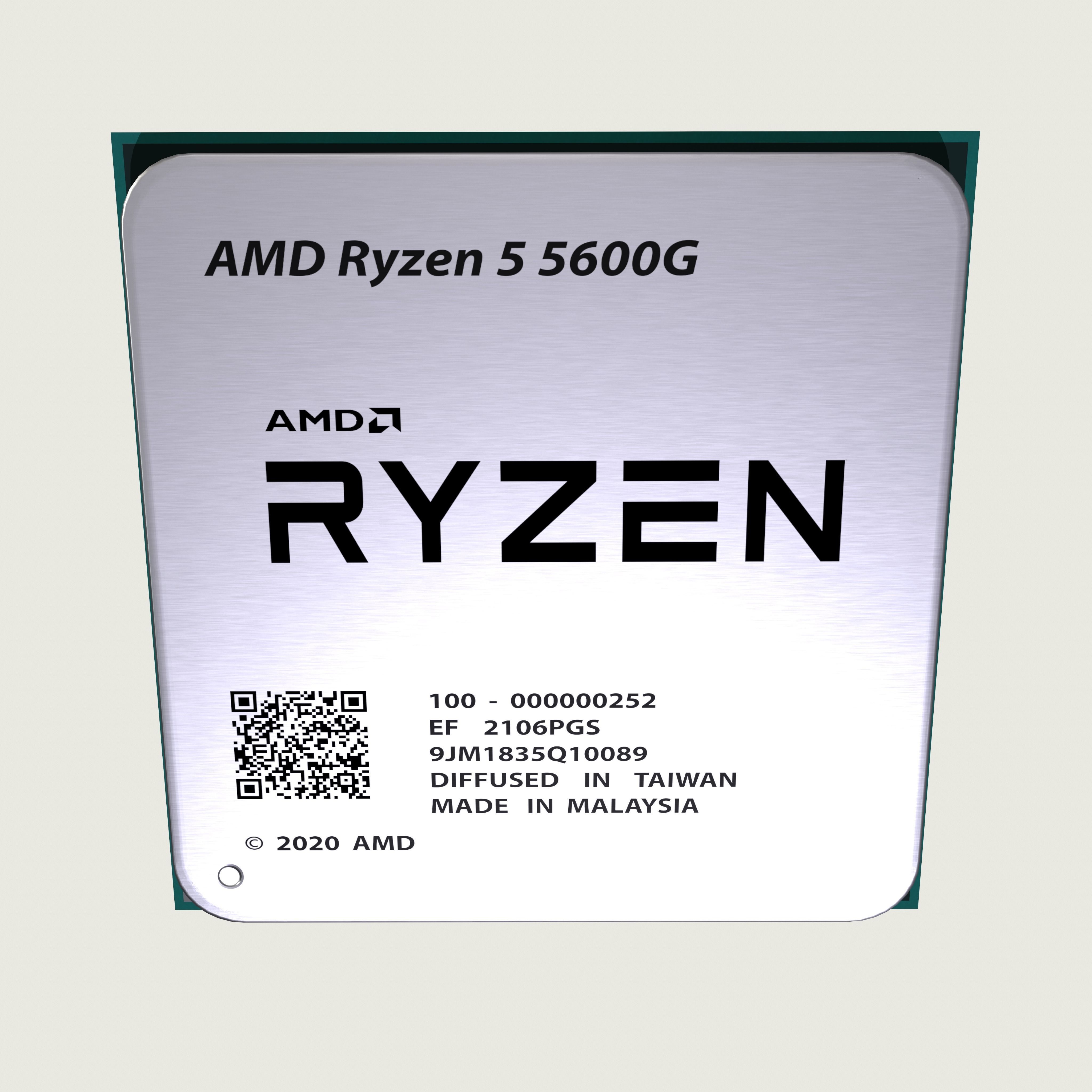 CPU AMD Ryzen 5 5600G Low-poly 3D model_5