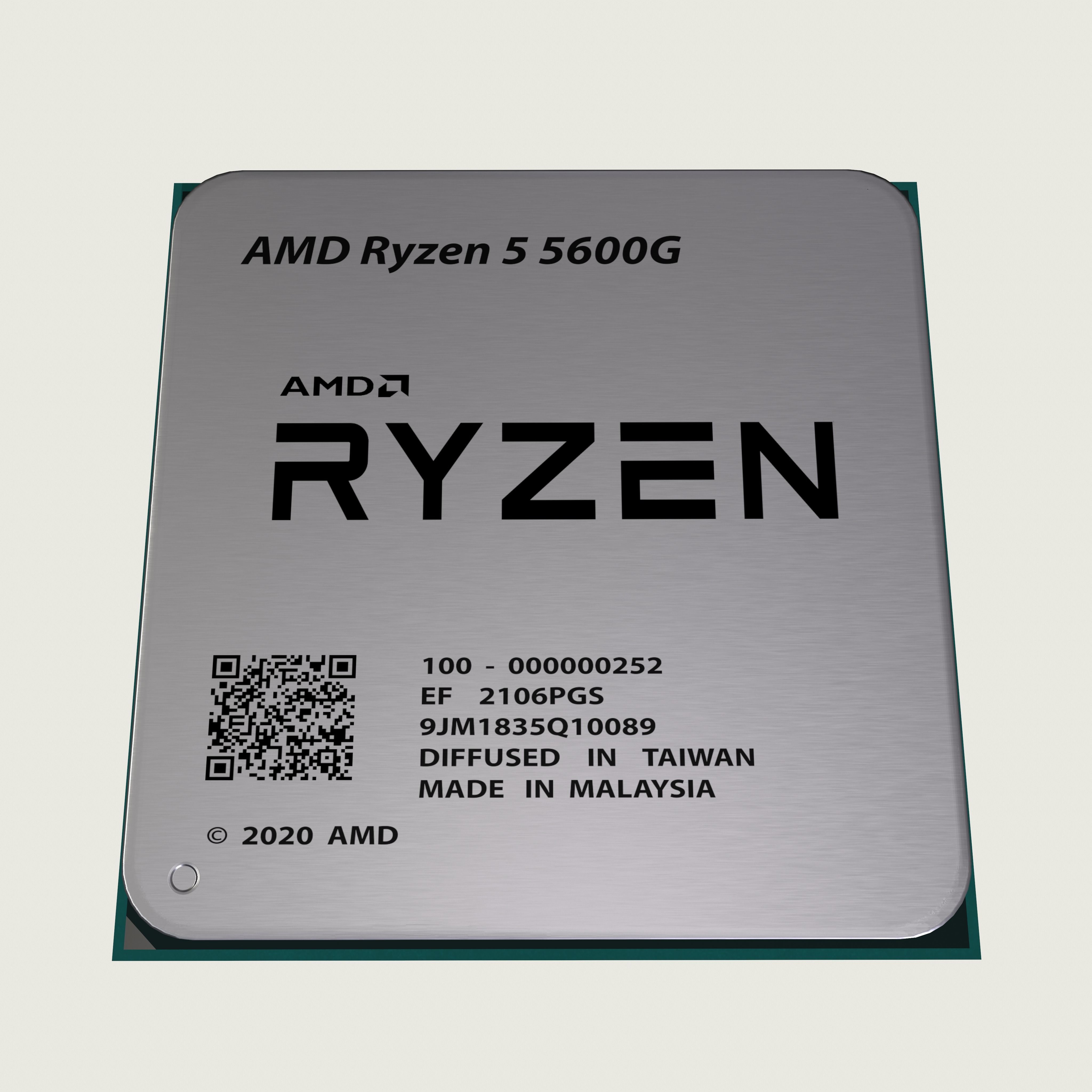 CPU AMD Ryzen 5 5600G Low-poly 3D model_6