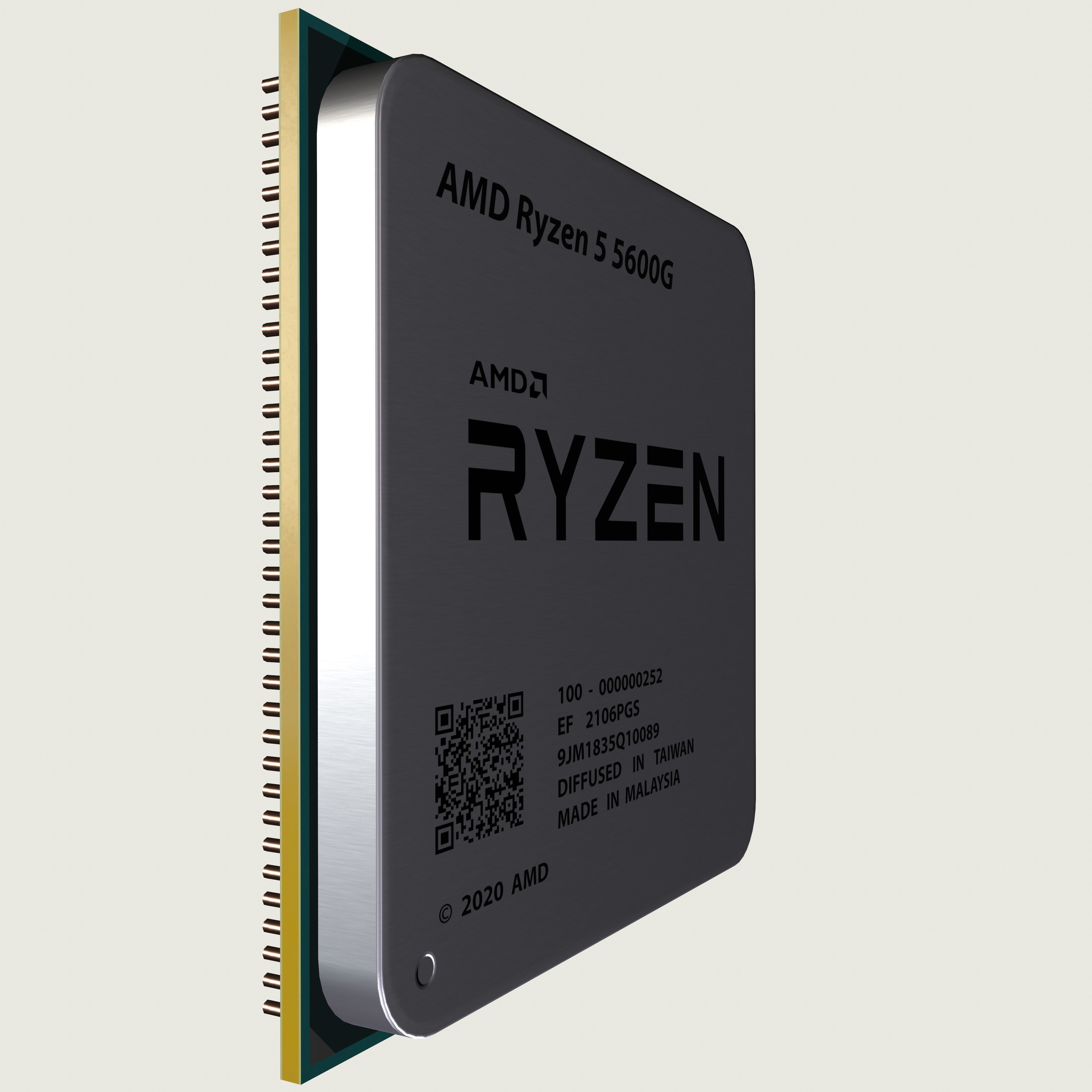 CPU AMD Ryzen 5 5600G Low-poly 3D model_10
