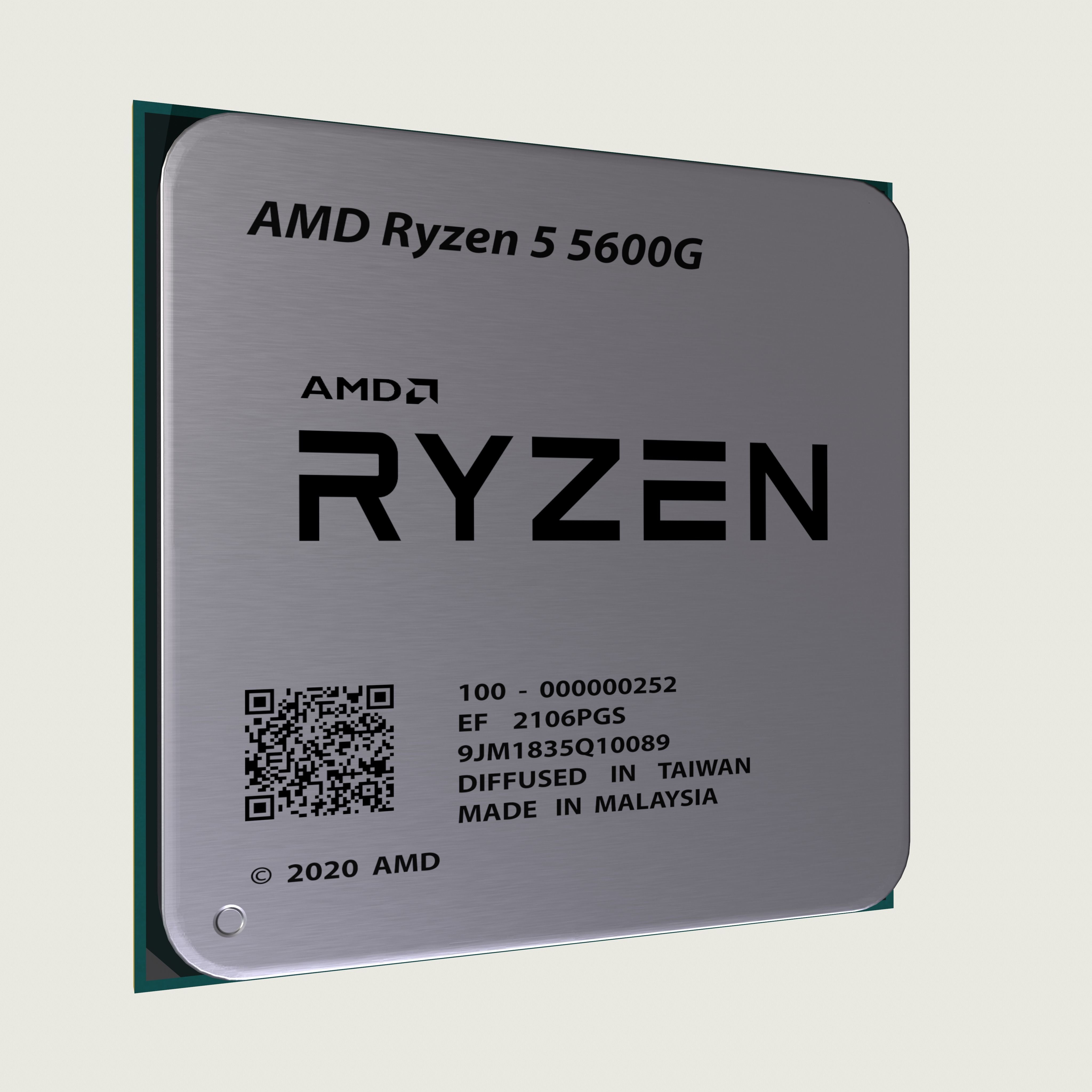CPU AMD Ryzen 5 5600G Low-poly 3D model_7