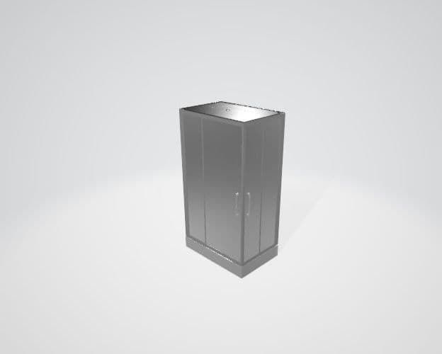shower enclosure with glass door 3D model_2