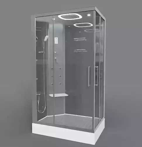 shower enclosure with glass door