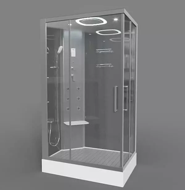 shower enclosure with glass door 3D model_0