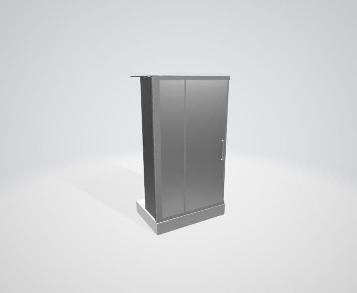 shower enclosure with glass door 3D model_3