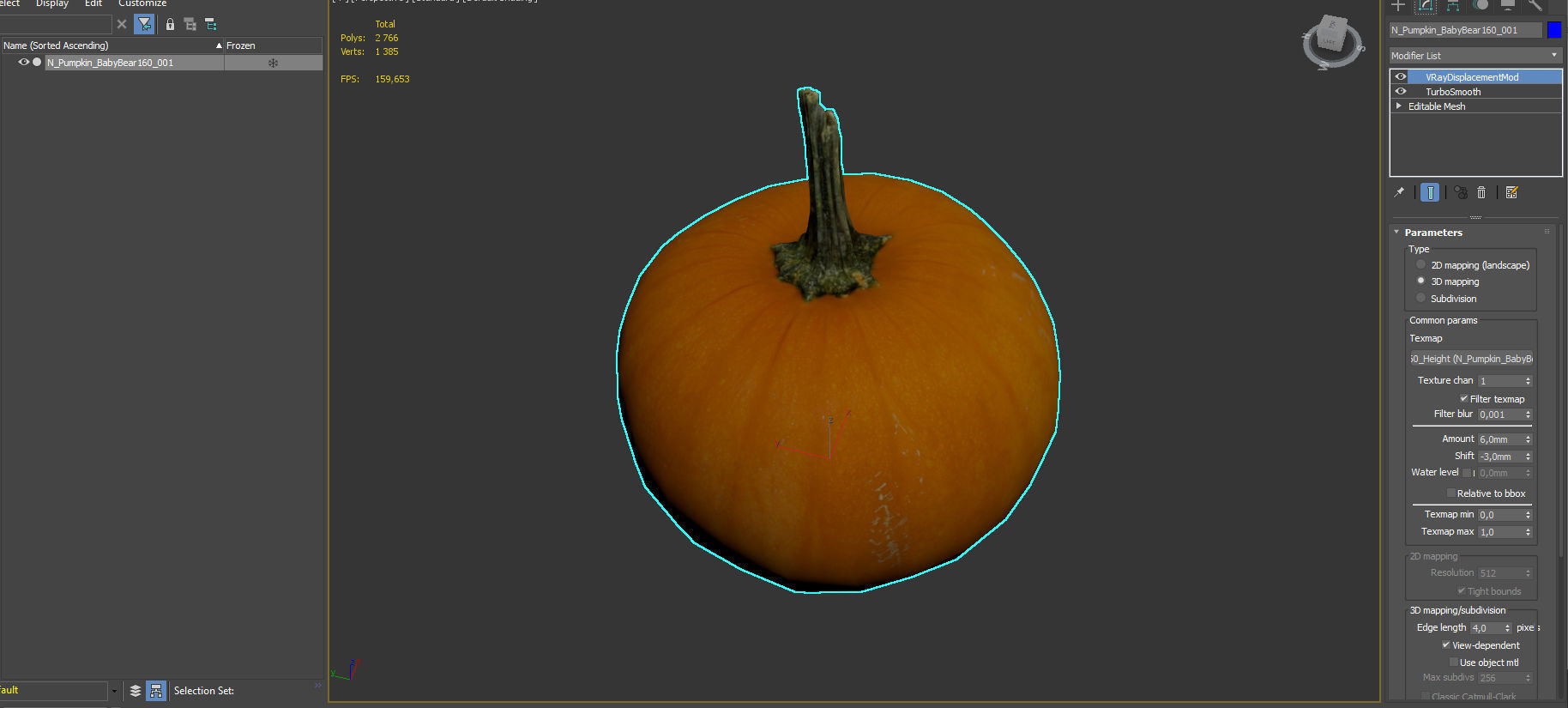 Small Pumpkin Baby Bear Low-poly 3D model_14