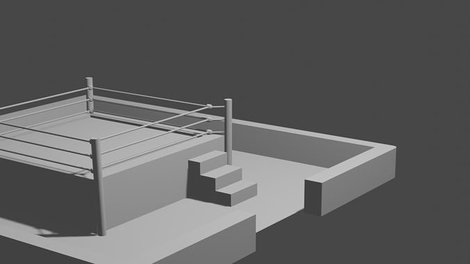 Wrestling Boxe Ring Set I Low-poly 3D model