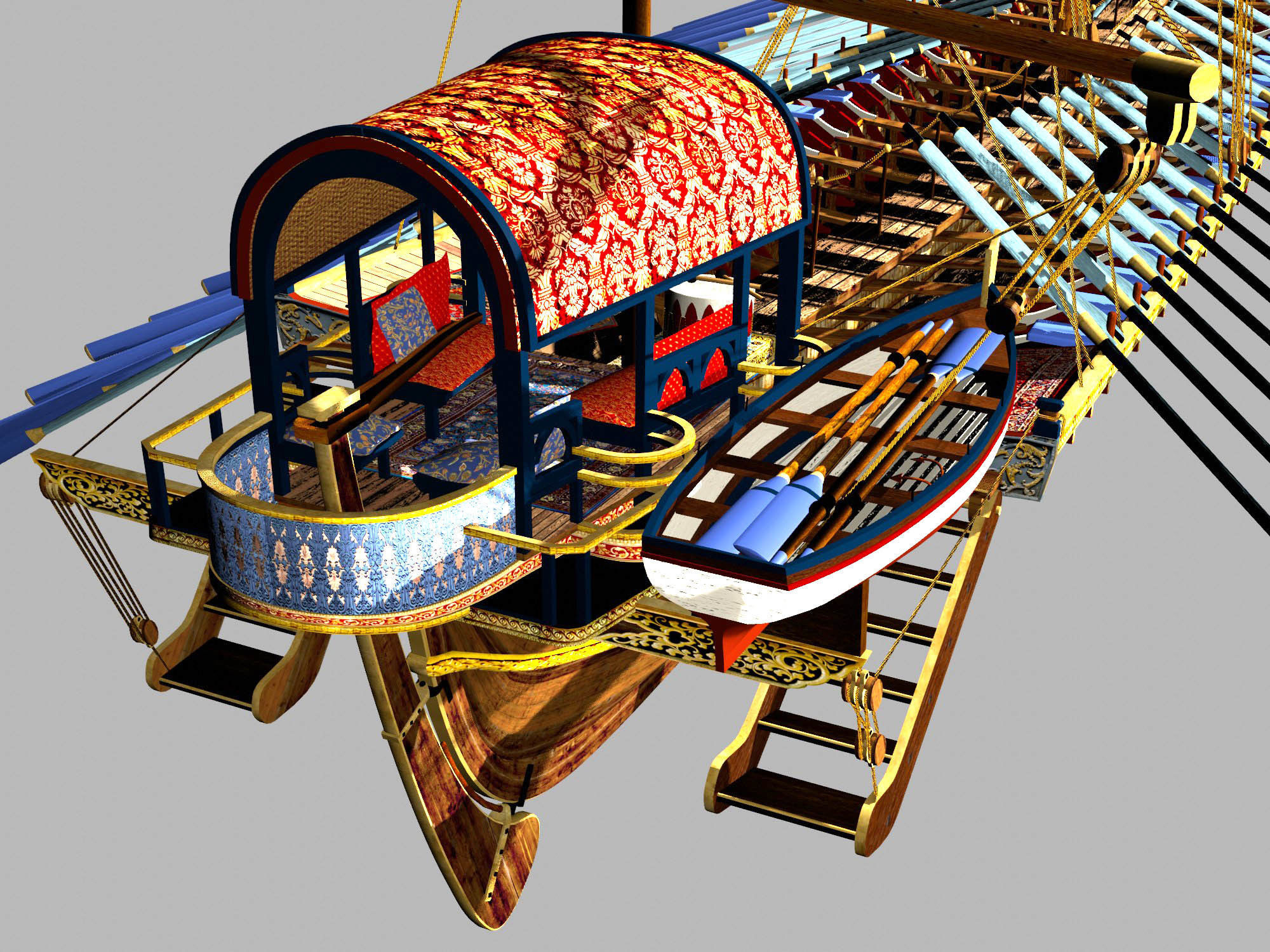 Caique of the Sultan    Arab Turkish WarShip   XVI century    3D model_5