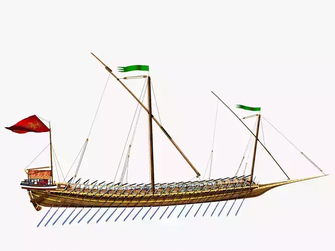 Caique of the Sultan    Arab Turkish WarShip   XVI century    3D model