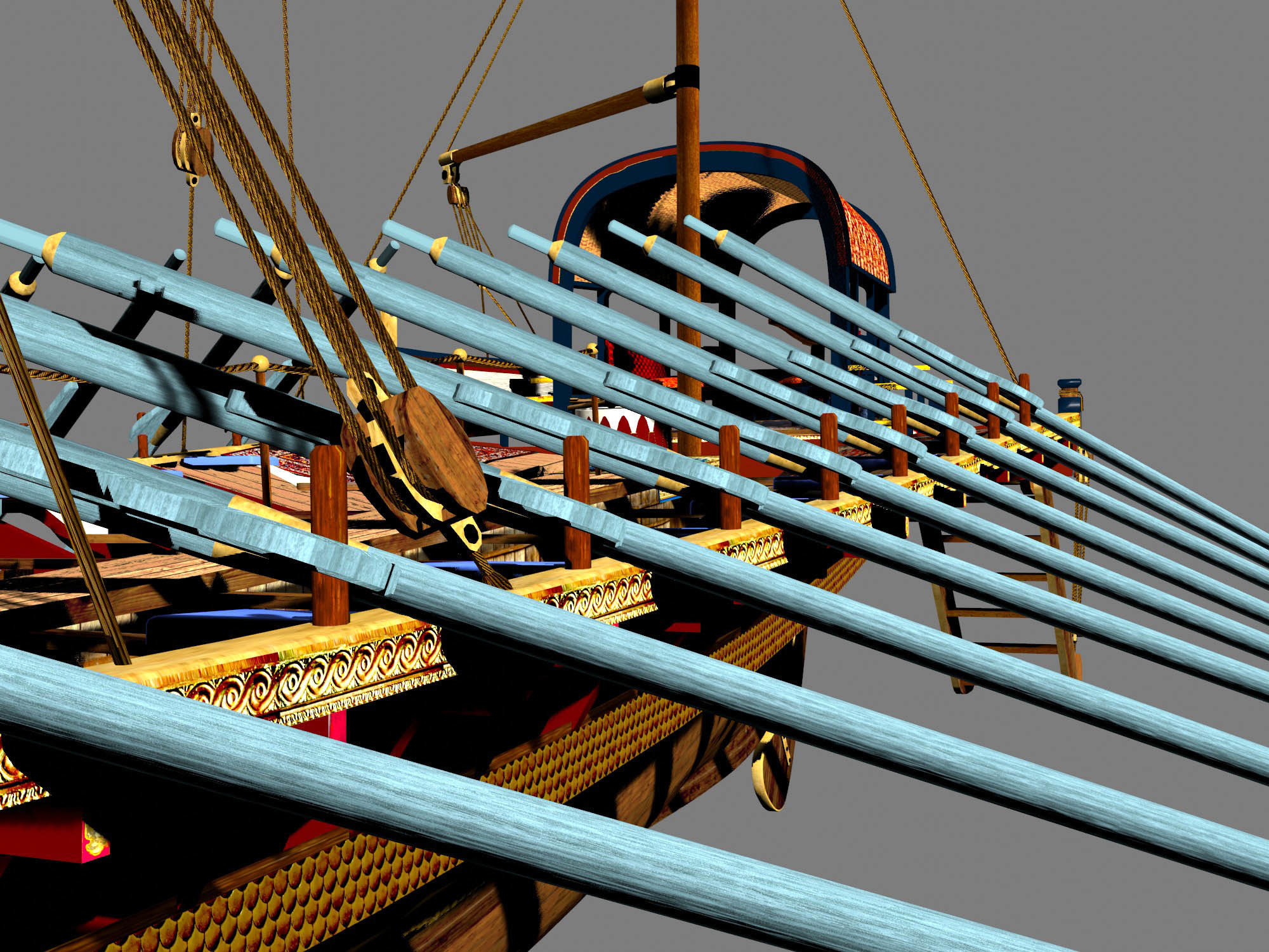 Caique of the Sultan    Arab Turkish WarShip   XVI century    3D model_8